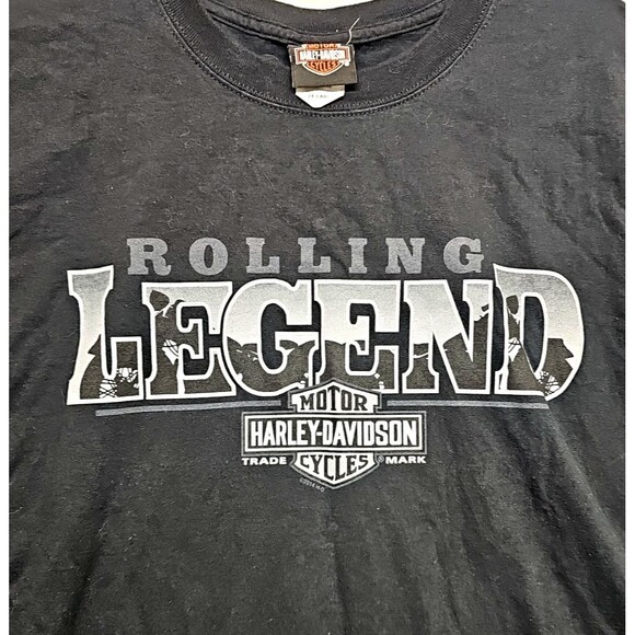 VTG Harley-Davidson Rolling Legend 2XL Shirt Very Rare  Sundance Wyo Logo Rally! - Picture 2 of 7